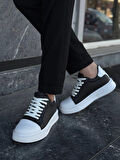 KB-X46 Kuback Siyah Beyaz Yüksek Beyaz Taban Günlük Spor Ayakkabı