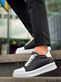 KB-X46 Kuback Siyah Beyaz Yüksek Beyaz Taban Günlük Spor Ayakkabı