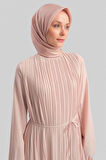 Armine Piliseli Elbise 24Yd9435 Bej