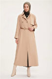 Armine Zincir Kemerli Manto 22K8202 Bej