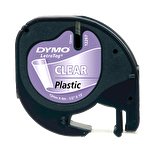 Dymo Letratag Şerit Plastik 12MMx4 MT Şeffaf Üzerine Siyah 12267