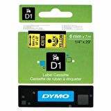 DYMO 43618 D1 YEDEK ŞERİT 6mmx7mt SARI-SİYAH