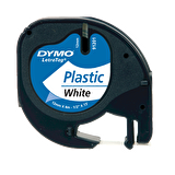 Dymo Letratag Şerit Plastik 12MMx4 MT Beyaz 91201