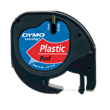 Dymo Letratag Şerit Plastik 12MMx4 MT Kırmızı 91203