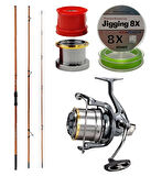 YekOutdoor Yüksek Performans Okuma Trio Rex Surf 420cm 120-250gr 3 Parça Surf Kamışı&Okuma Flite Surf FLS35-1500AY Gunsmoke 9+1BB Olta Makinesi