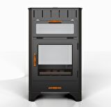 Hotbbaq Hot Range Üç Camlı Fırınlı Kuzine Şömine Soba