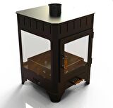 Hotbbaq Hot Rectangle Dört Camlı Şömine Soba