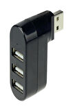  3 Bağlantı Noktalı 90/180 Derece Dönebilir USB 2.0 Çoklayıcı Hub Taşınılabilir Bilgisayarlar İçin