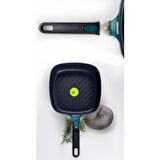 Berghoff 8501024 Gem Çıkarılabilir Saplı Stay Cool Izgara Kare Tava Yeşil 24CM