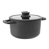 BergHOFF LEO STONE Yapışmaz Kapaklı Alüminyum Döküm Derin Tencere 24x14 cm - 3950594