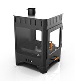 Hotbbaq Hot Rectangle Üç Camlı Şömine Soba