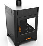 Hotbbaq Hot Rectangle Üç Camlı Şömine Soba
