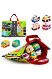  Oyun Matı, Taşıma Çantası, Araçlar İle Çocuklar İçin İlk Öğrenme Oyuncak Seti