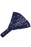 Pembe Beyaz Mavi Etnik Desenli Bandana, Saç Bandı Saç Bandı
