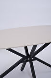 Çapraz Kum Beji High Gloss Yemek Masası 90*160 cm