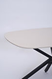 Çapraz Kum Beji High Gloss Yemek Masası 90*160 cm