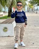 MODAVALS GÖMLEK YAKA SWEATSHIRT VE GABARDİN KARGO PANTOLON ERKEK ÇOCUK KOMBİN