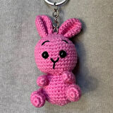 Uretti-VENHAR7589 - El Örgüsü Amigurumi Sevimli Tavşan Anahtarlık - Pembe