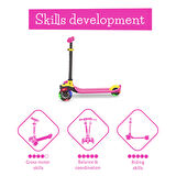 Chillafish Scotti Glow 3 Tekerlekli Işıklı Scooter - Pembe