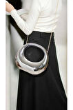 Bliss Silver Zincir Askılı Clutch Kadın Çanta