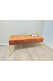 Modern Çizgi Model Puf Ayakucu Bench Gold Metal Ayak 100 Cm