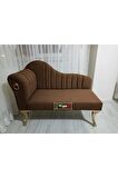 Yeni Model Ultra Lüks Alda Çizgili Josefin Bench Puf Berjer 130 Cm