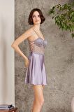 Pierre Cardin 6'lı Saten Gecelik Sabahlık Takım Çeyiz Seti 6005 - Royal
