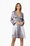 Pierre Cardin 6'lı Saten Gecelik Sabahlık Takım Çeyiz Seti 6010 - Royal