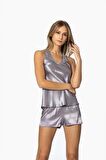 Pierre Cardin 6'lı Saten Gecelik Sabahlık Takım Çeyiz Seti 6010 - Royal