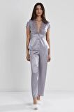 Pierre Cardin 6'lı Saten Gecelik Sabahlık Takım Çeyiz Seti 6325 - Royal