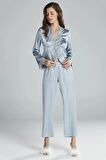 Pierre Cardin 6'lı Saten Gecelik Sabahlık Takım Çeyiz Seti 6335 - Mist