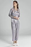 Pierre Cardin 6'lı Saten Gecelik Sabahlık Takım Çeyiz Seti 6625 - Royal