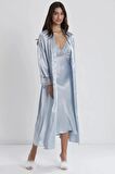 Pierre Cardin Saten Dantelli Gecelik Ve Sabahlık Takımı 4370 - Mist