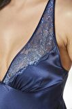 Pierre Cardin Saten Dantelli Gecelik 860 - Lacivert