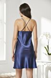 Pierre Cardin Saten Dantelli Gecelik 860 - Lacivert