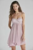 Pierre Cardin Şifon Dantelli Gecelik 880 - Rose