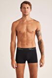 Kom Tight Pamuklu 2'li Erkek Boxer - Siyah