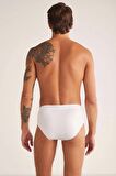 Kom Cuba Pamuklu 2 li Erkek Slip - Beyaz