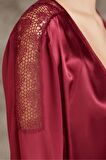 Pierre Cardin 6'lı Saten Gecelik Sabahlık Takım Çeyiz Seti 6005 - Bordo