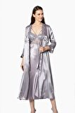Pierre Cardin 6'lı Saten Gecelik Sabahlık Takım Çeyiz Seti 6025 - Royal
