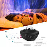 QASUL Bluetooth + USB Hoparlör Lazer Işıklı Sese Duyarlı Renkli Disko Parti Lambası