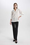 DeFacto Loose Fit Tensel Uzun Kollu Gömlek B0752AX24SPWT32