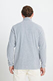 Erkek Gri Anti-pilling Tüylenme Yapmayan Standart Fit Normal Kesim Bato Yaka Sweatshirt Polar Ceket