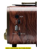 Dexxony MD-1319 Nostaljik Gramofon Görünümlü Şarjlı Bluetooth Radyo – Ahşap Retro Hoparlör (FM/AM/SW, USB, TF, AUX)