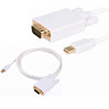 Mini Displayport To Vga Thunderbolt Monitör Çevirici Dönüştürücü Kablo 3 Metre