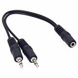 3.5 Mm Stereo Di̇şi̇ / 2x3.5 Mm Stereo Erkek 20 Cm Y Kablo