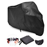 Motosiklet Branda Siyah Dört Mevsim Kullanılabilir Altı lastikli Koruma Örtüsü