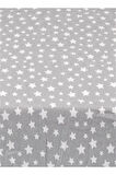 More Home Tek Kişilik Lastikli Çarşaf  Seti + Yastık Kılıfı Gri Beyaz Yıldızlı