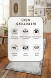Yıkanabilir Kaymaz Taban Dijital Baskılı Yolluk Halı Açık Gri