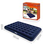 Bestway 67002 Flocked Blue Çift Kişilik Şişme Yatak